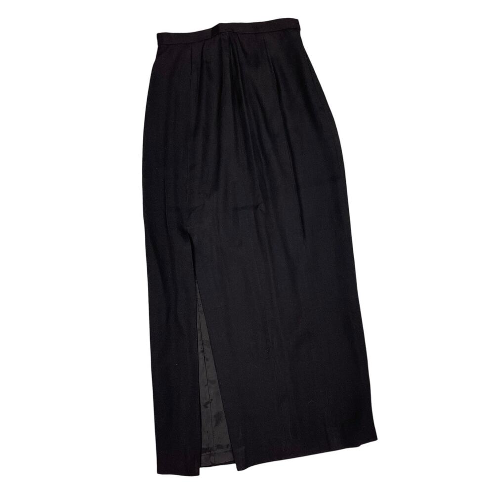 Black Midi Fitted Skirt With Slit En Francais By Huey Waltzman 4 Petite